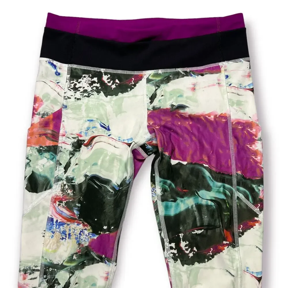 Lululemon Speed Tight III Luxtreme Leggings SIZE 6 Plum Wave Print Run Tight